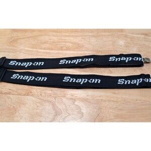 VINTAGE Black SNAP-ON Men's Adjustable Suspenders White Lettering Workwear